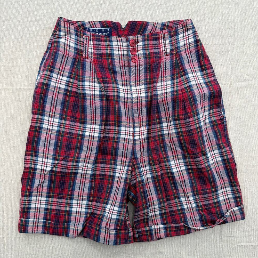 Vintage High Waisted Plaid Shorts